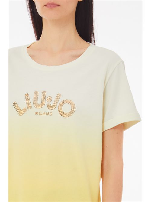 T-shirt con logo e strass LIU JO SPORT | TA5267JS923M9114